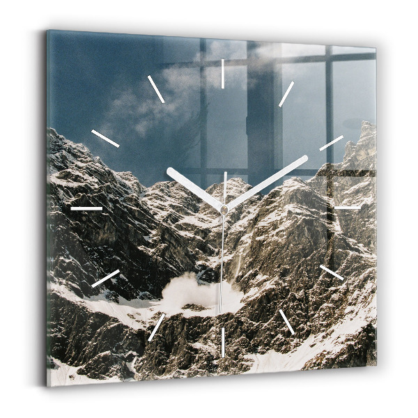 Wanduhr quadratisch mit motiv Watzmann Berge