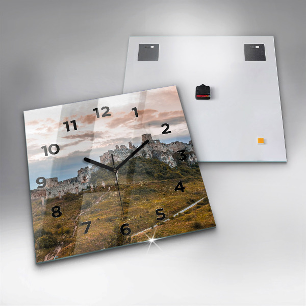 Wanduhr modern quadratisch Zipser Burg in der Slowakei