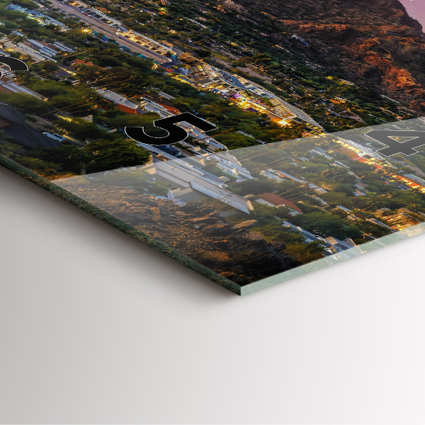 Wanduhr quadratisch Berglandschaft