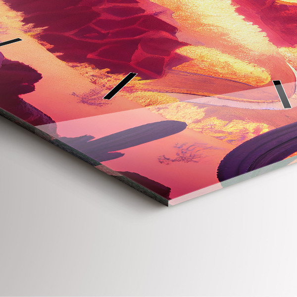 Wanduhr quadratisch Illustration der Wüste von Arizona