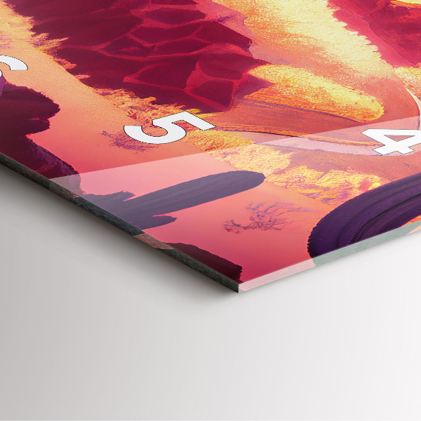 Wanduhr quadratisch Illustration der Wüste von Arizona