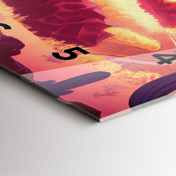 Wanduhr quadratisch Illustration der Wüste von Arizona