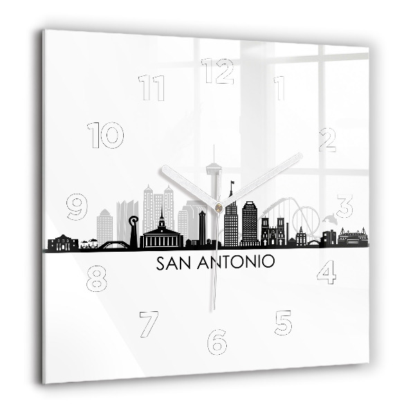 Wanduhr quadratisch Stadt San Antonio Texas