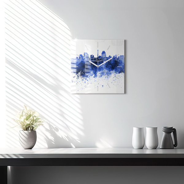 Wanduhr quadratisch San Antonio Aquarell