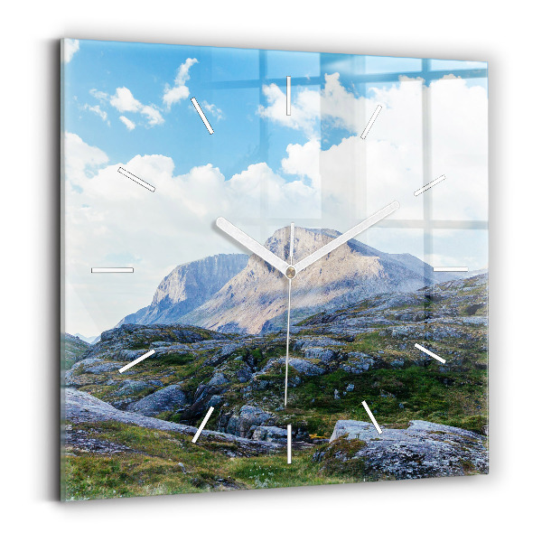 Wanduhr modern quadratisch Felsige Landschaft