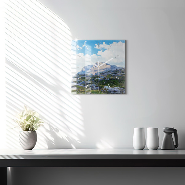 Wanduhr modern quadratisch Felsige Landschaft