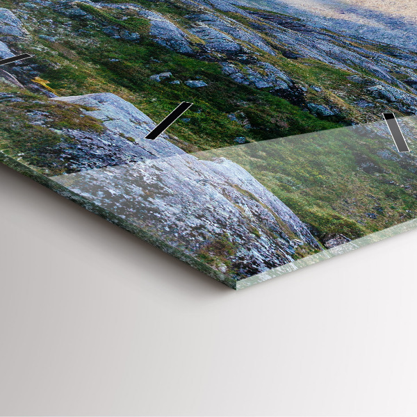 Wanduhr modern quadratisch Felsige Landschaft