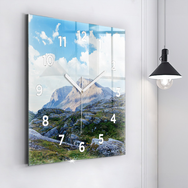 Wanduhr modern quadratisch Felsige Landschaft
