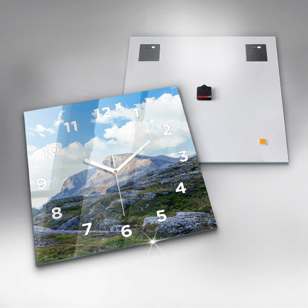 Wanduhr modern quadratisch Felsige Landschaft