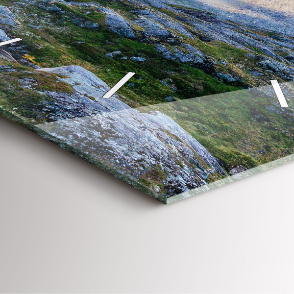 Wanduhr modern quadratisch Felsige Landschaft