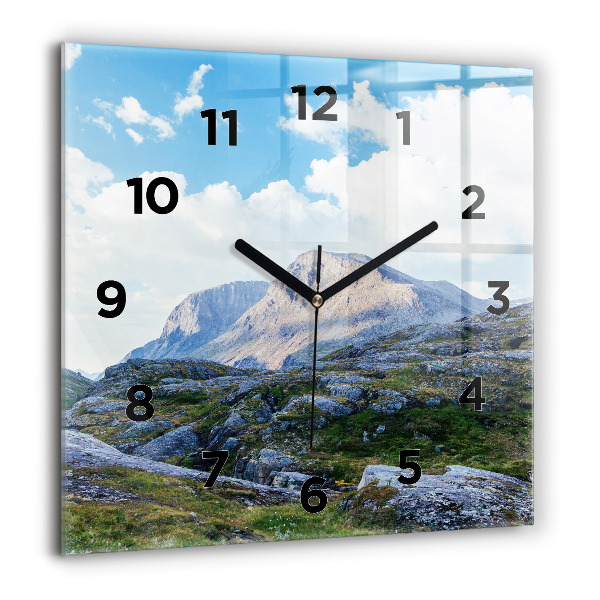 Wanduhr modern quadratisch Felsige Landschaft