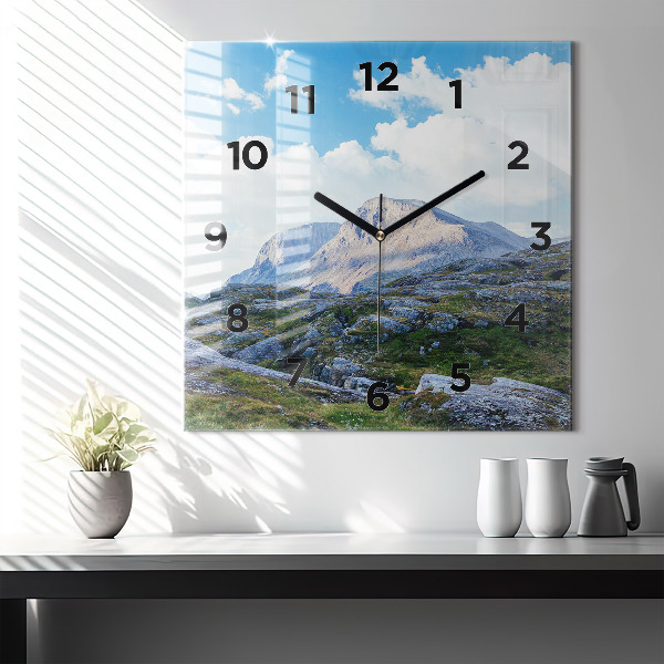 Wanduhr modern quadratisch Felsige Landschaft