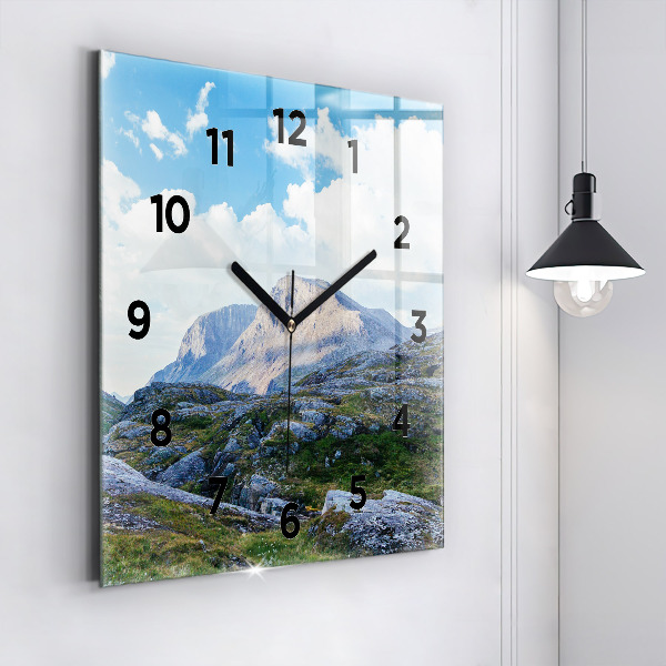 Wanduhr modern quadratisch Felsige Landschaft