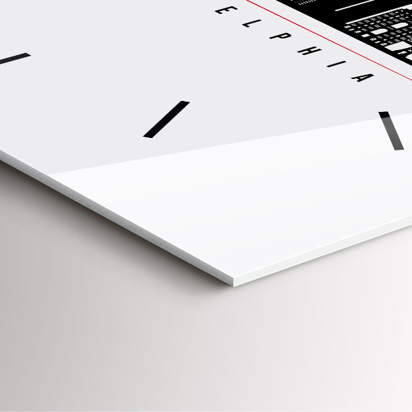 Wanduhr modern quadratisch Illustration Philadelphia