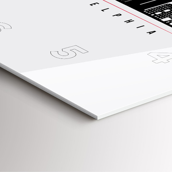 Wanduhr modern quadratisch Illustration Philadelphia