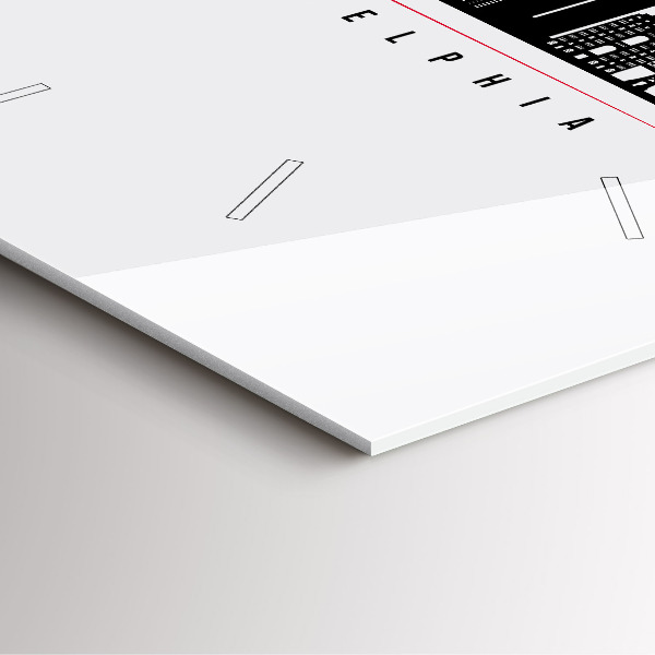 Wanduhr modern quadratisch Illustration Philadelphia