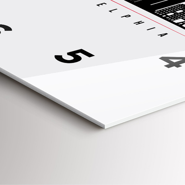 Wanduhr modern quadratisch Illustration Philadelphia