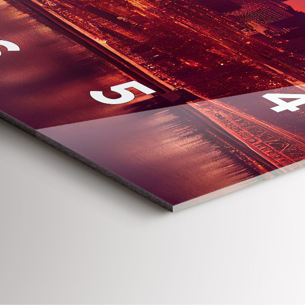 Wanduhr quadratisch Stadt bei Nacht in Philadelphia