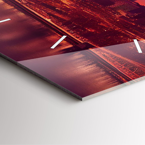 Wanduhr quadratisch Stadt bei Nacht in Philadelphia