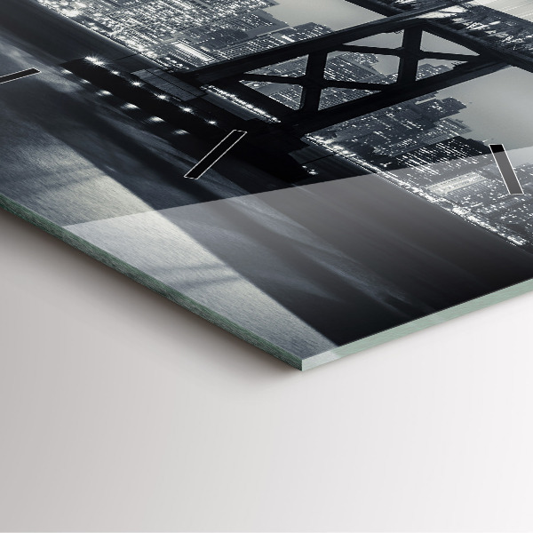 Wanduhr quadratisch mit motiv Brücke bei Nacht in San Francisco