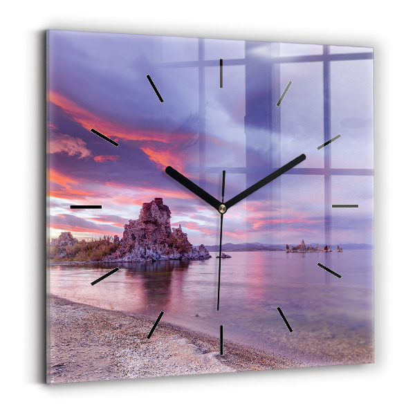 Wanduhr modern quadratisch Sonnenaufgang in Kalifornien