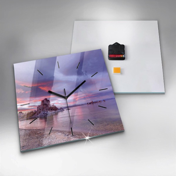 Wanduhr modern quadratisch Sonnenaufgang in Kalifornien