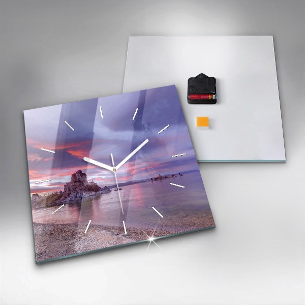 Wanduhr modern quadratisch Sonnenaufgang in Kalifornien