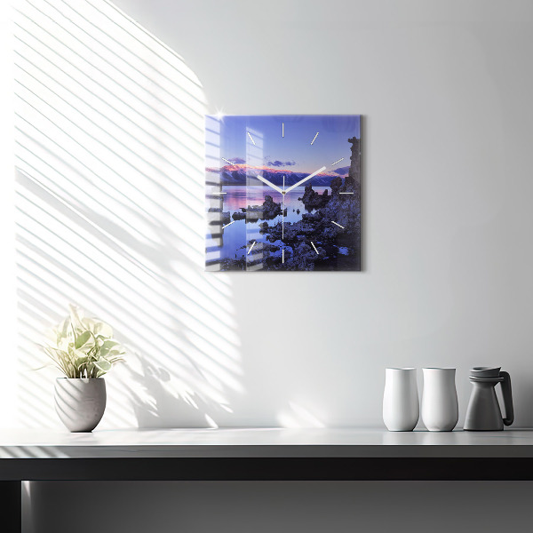 Wanduhr quadratisch See Kalifornien