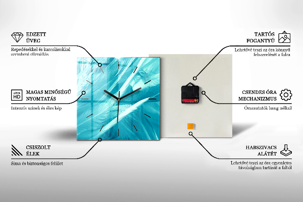 Wanduhr quadratisch mit motiv Balaton (Plattensee) USA