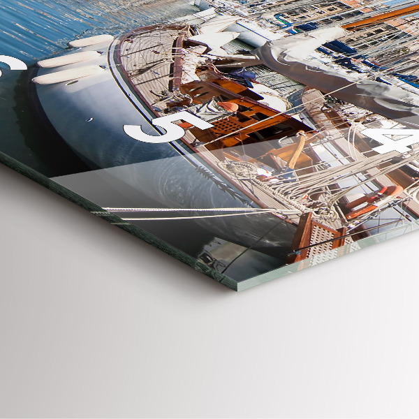 Wanduhr modern quadratisch Yachthafen von Marseille Frankreich