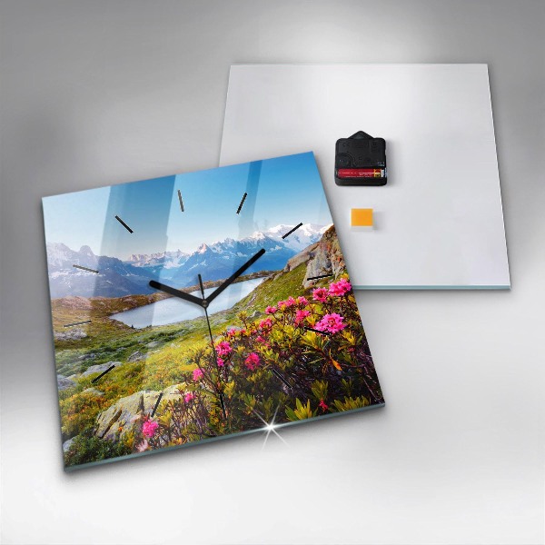 Wanduhr quadratisch Gletscher Mont Blanc Chamonix