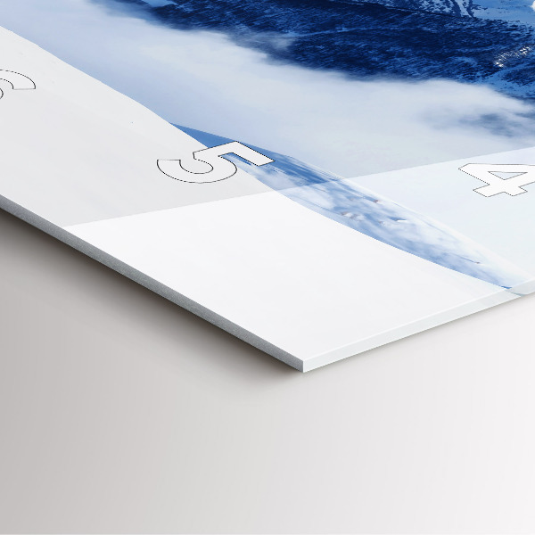 Wanduhr quadratisch Panorama der Berge