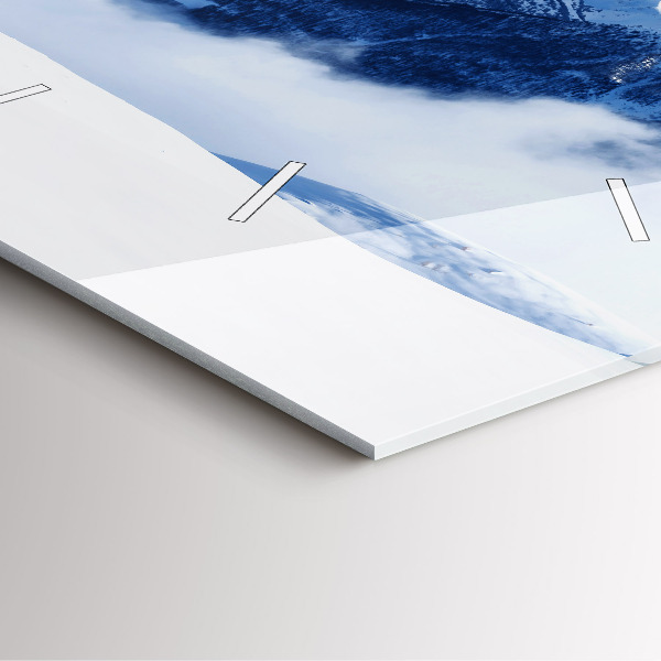 Wanduhr quadratisch Panorama der Berge