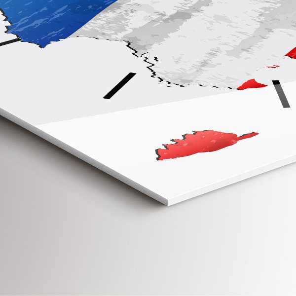 Wanduhr modern quadratisch Flagge von Frankreich