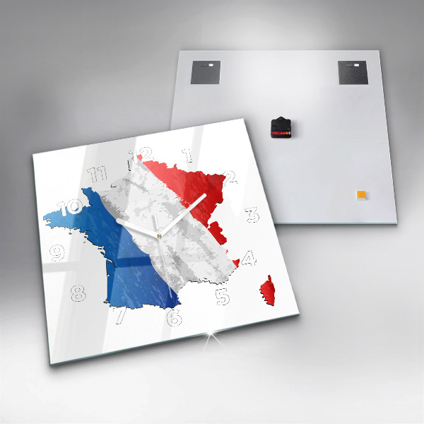 Wanduhr modern quadratisch Flagge von Frankreich