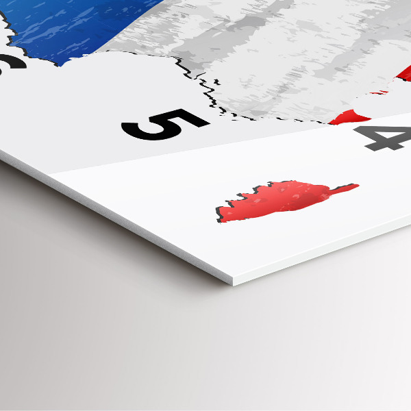 Wanduhr modern quadratisch Flagge von Frankreich