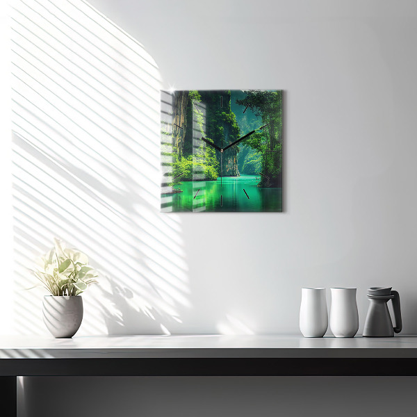 Wanduhr quadratisch mit motiv Naturlandschaft in Thailand