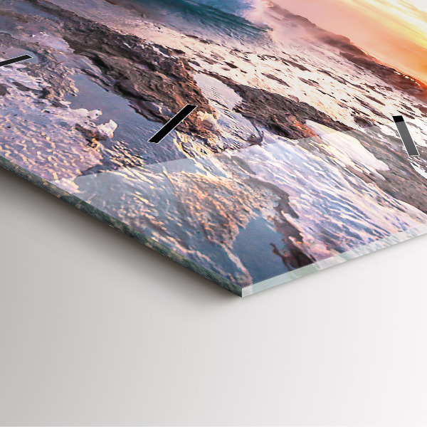 Wanduhr quadratisch mit motiv Geysir auf der Insel Island