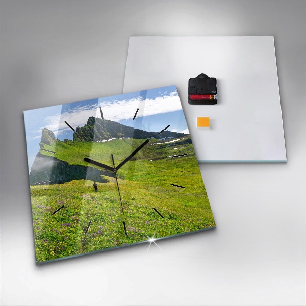 Wanduhr quadratisch mit motiv Hornstrandir Naturreservat Island