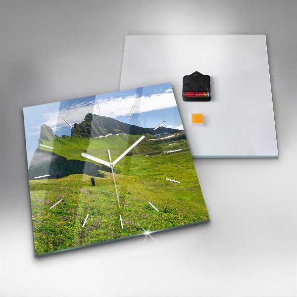 Wanduhr quadratisch mit motiv Hornstrandir Naturreservat Island