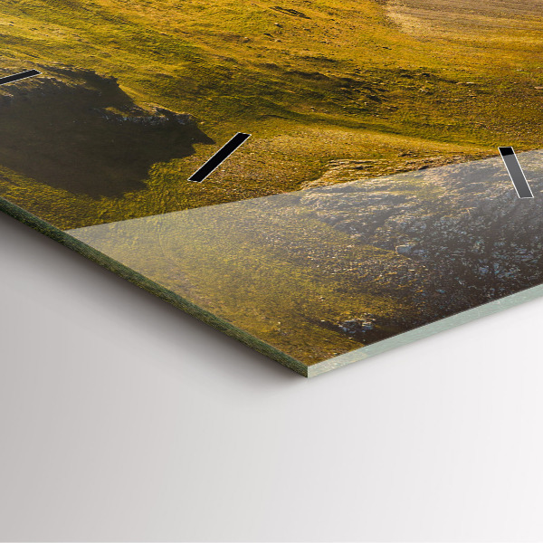 Wanduhr quadratisch Straße in Island