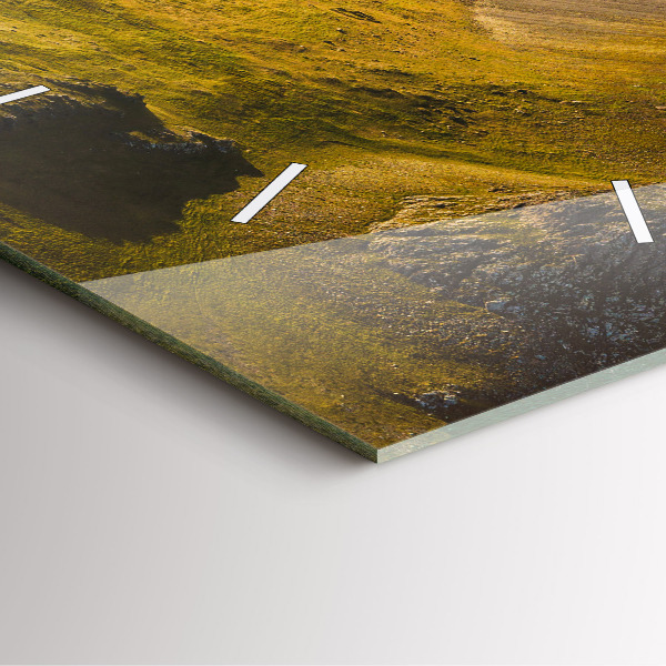 Wanduhr quadratisch Straße in Island