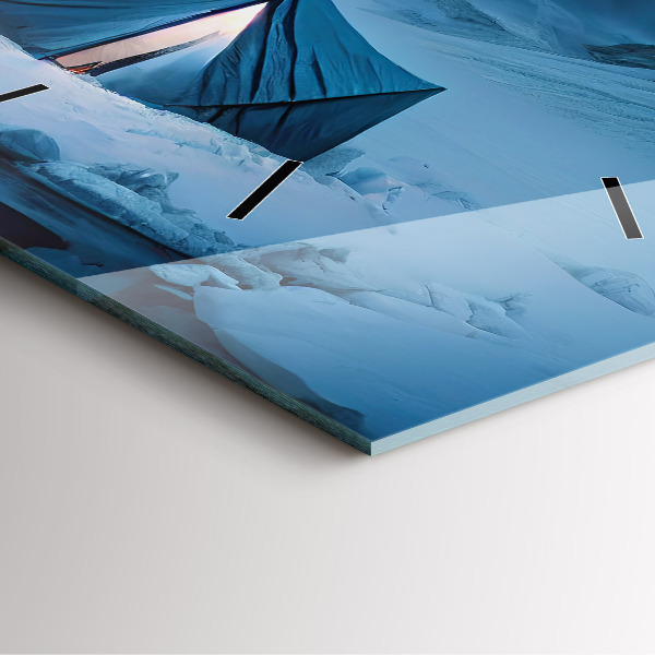 Wanduhr quadratisch mit motiv Zelt in den Bergen von Island