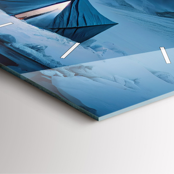 Wanduhr quadratisch mit motiv Zelt in den Bergen von Island