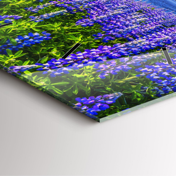 Wanduhr quadratisch Bergblick Island