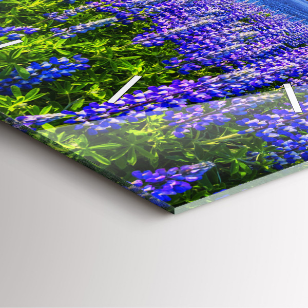 Wanduhr quadratisch Bergblick Island