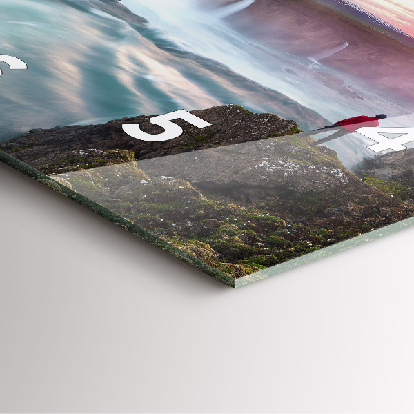 Wanduhr quadratisch mit motiv Landschaft mit Wasserfall