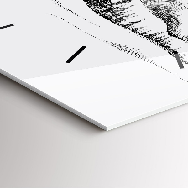 Wanduhr quadratisch mit motiv Gezeichnete Berge