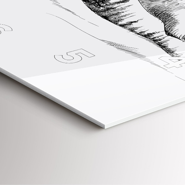 Wanduhr quadratisch mit motiv Gezeichnete Berge