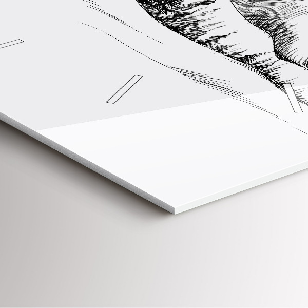 Wanduhr quadratisch mit motiv Gezeichnete Berge